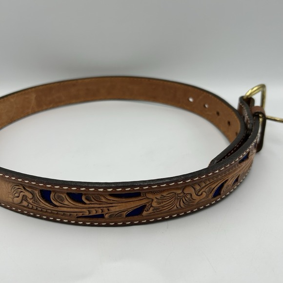 Tony Lama Hand Tooled Leather Belt SUSAN‎ Custom Made in USA main image 4